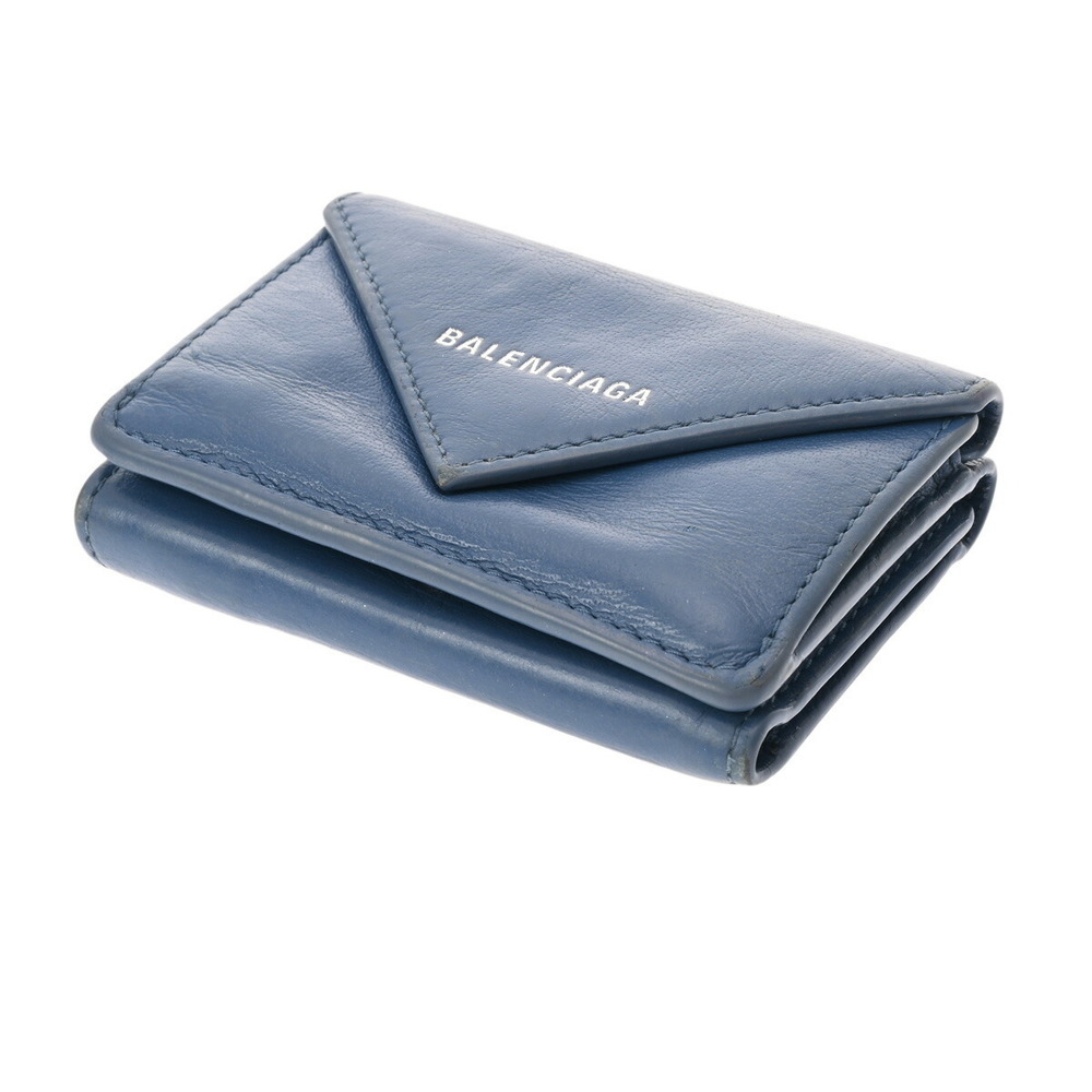 Balenciaga fold Wallet Blue Paper Tri Calfskin - Picture 3 of 12